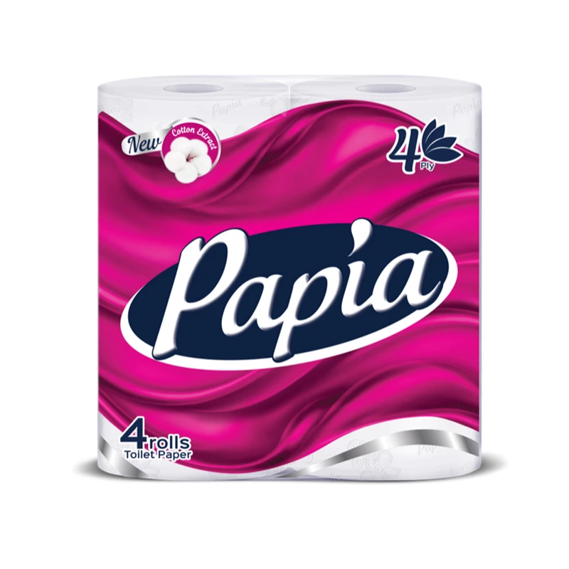 دستمال توالت 4 رول 4 لایه پاپیا