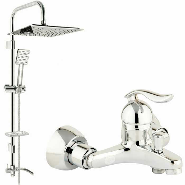 شیر حمام شیرالات رز مدل ونیز پلاس به همراه علم دوش 