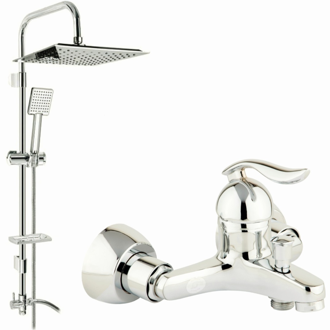 شیر حمام شیرالات رز مدل ونیز پلاس به همراه علم دوش 