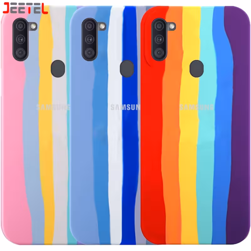 قاب سیلیکونی گوشی سامسونگ Samsung Galaxy A11 مدل رنگین کمانی (ویتنامی اصل)