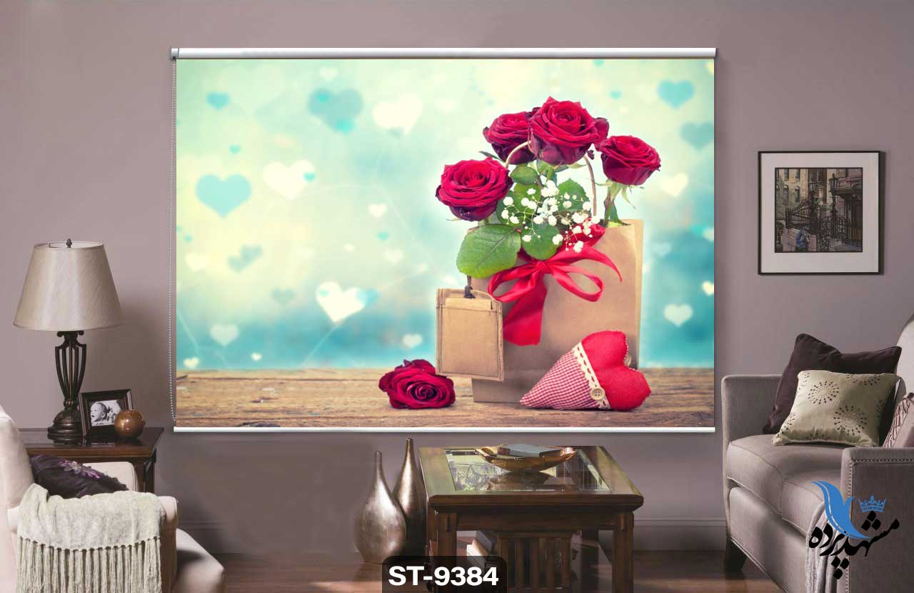 پرده شیدرول تصویری طرح فانتزی گل رز کد ST9384