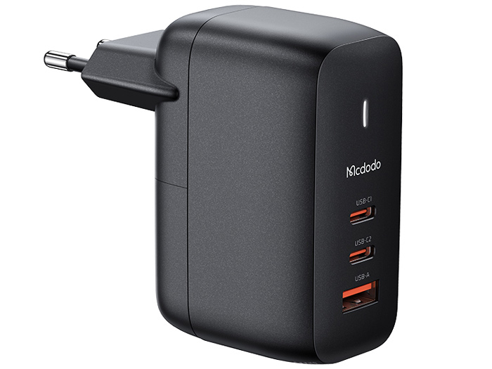 شارژر دیواری 65 واتی فست‌شارژ مک دودو Mcdodo CH-029 Mecha Series GaN 65W Dual Type-C USB Mini Size Wall Charger