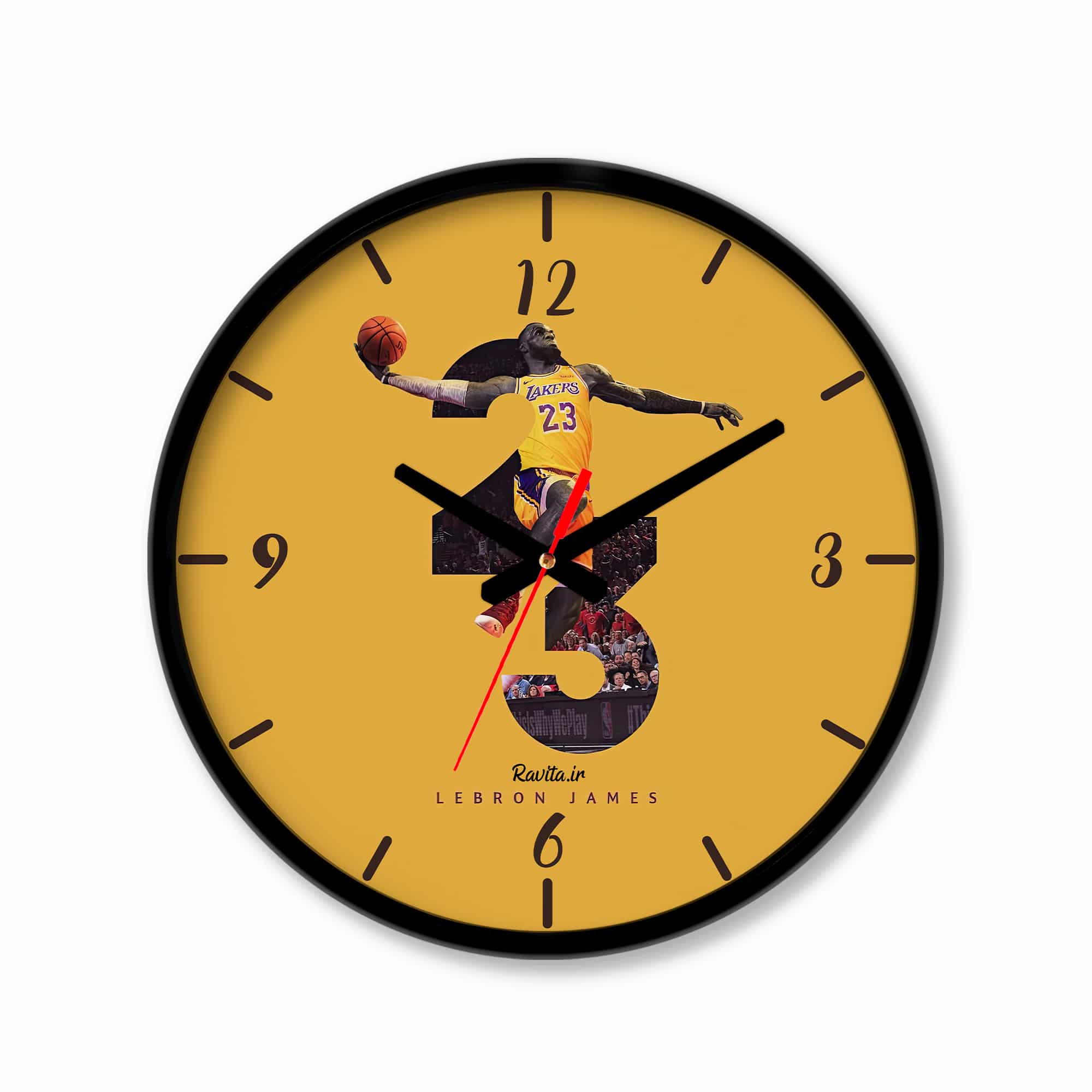 ساعت‌ دیواری رومیزی راویتا طرح لبرون جیمز کد 3538