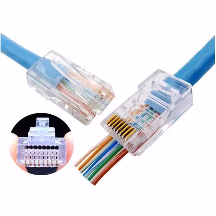 کانکتور شبکه cat6 مدل PTC بسته 90 عددی