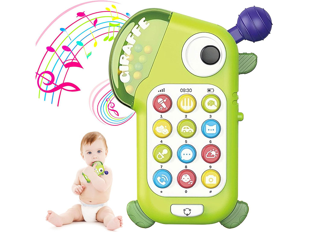 موبایل موزیکال و چراغ دار جغجغه ای طرح زرافه اسباب بازی