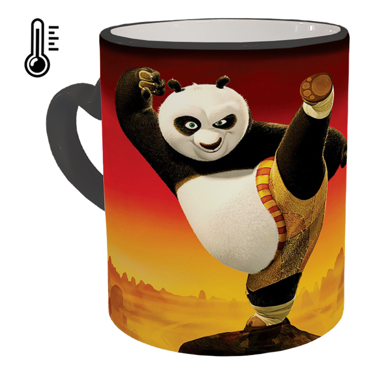 ماگ حرارتی مدل دسته قلبی طرح پاندا کونگ فو کار کد 30