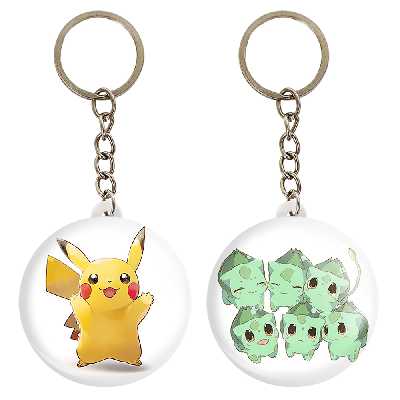 جاکلیدی خندالو مدل پیکاچو و بولباسور انیمه پوکمون کد 1740817415 مجموعه 2 عددی