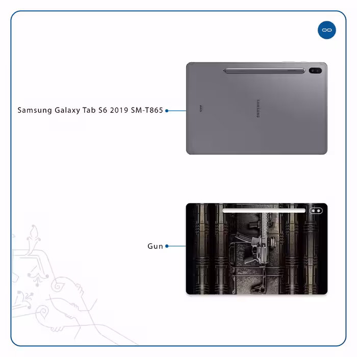 برچسب پوششی ماهوت مدل Gun مناسب برای تبلت سامسونگ Galaxy Tab S6 2019 SM-T865