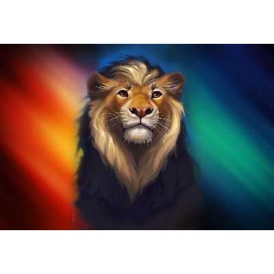 تابلو شاسی طرح نقاشی شیر نر مدل T1626