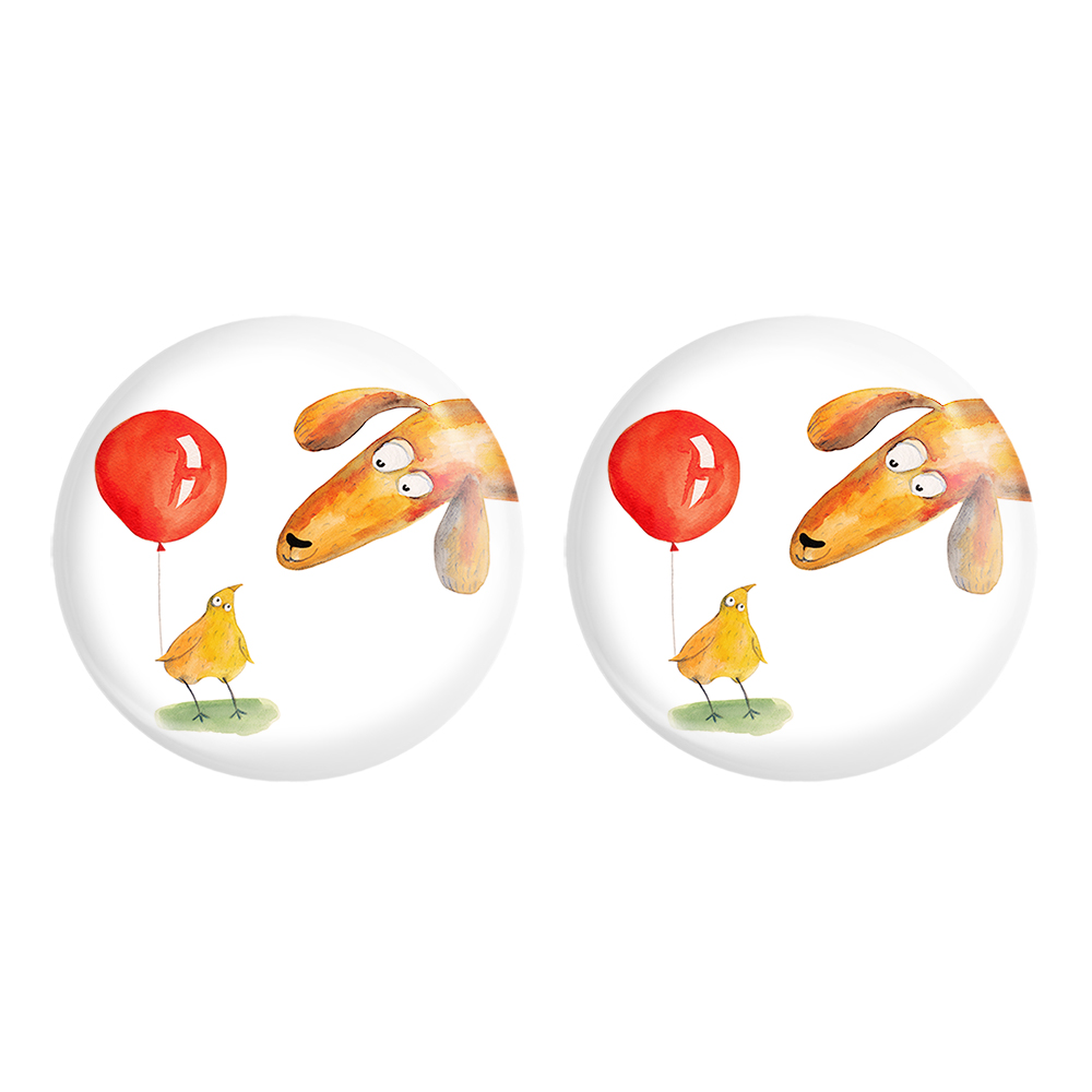 پیکسل خندالو مدل سگ و جوجه کد 5268 به همراه مگنت