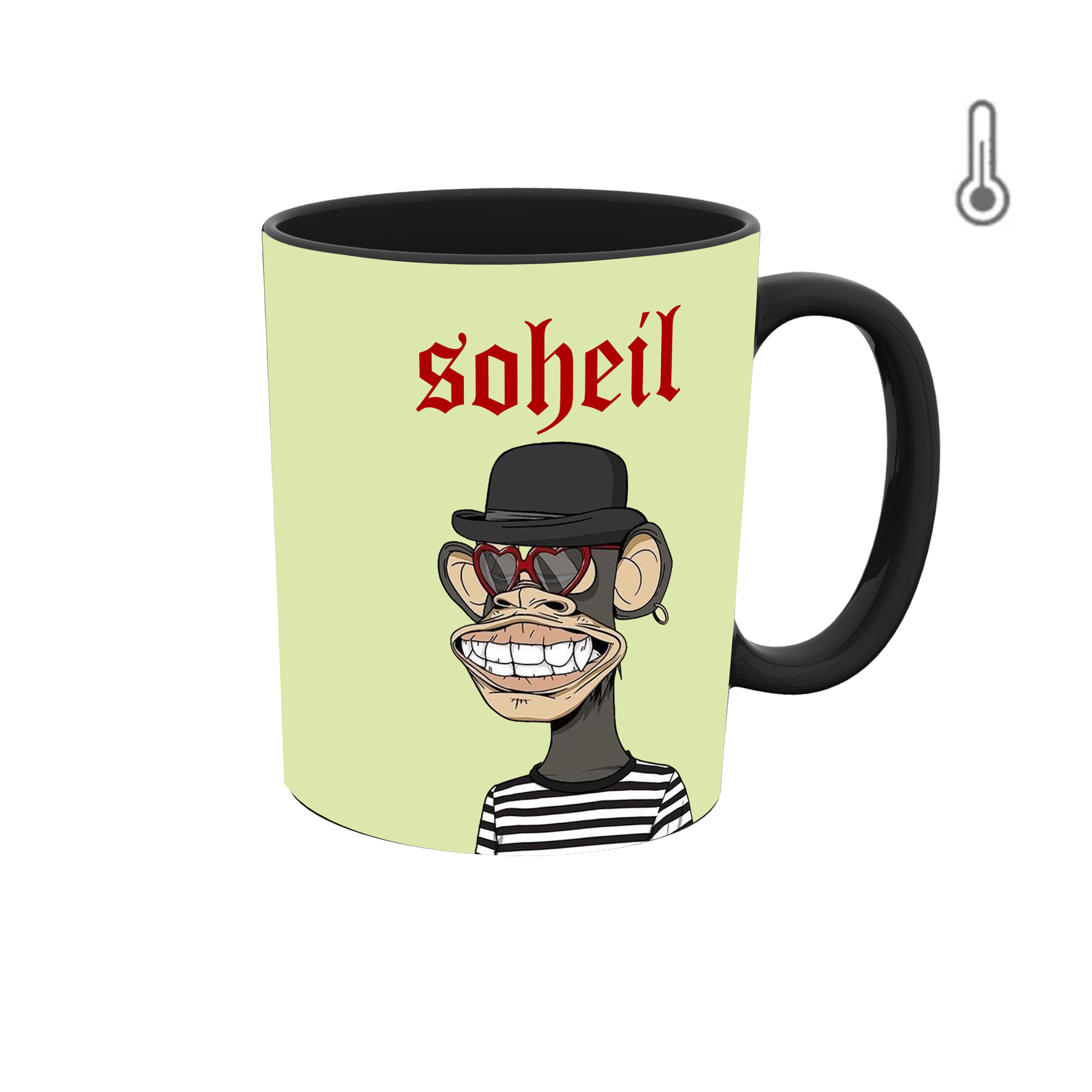 ماگ حرارتی طرح اسم سهیل مدل میمون