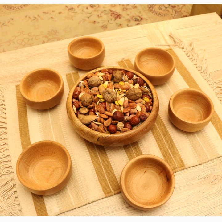 آجیل خوری چوبی ست 7 عددی