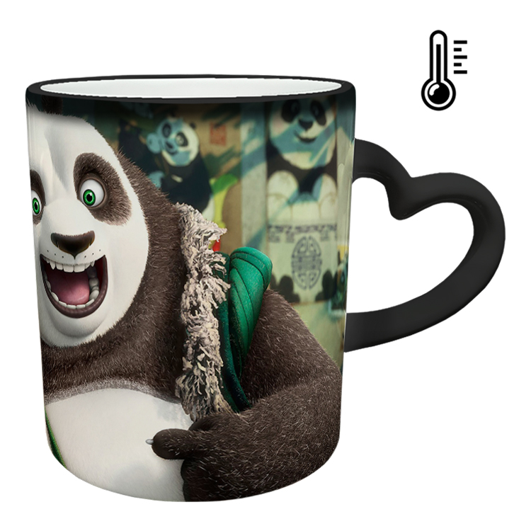 ماگ حرارتی مدل دسته قلبی طرح پاندا کونگ فو کار کد 17