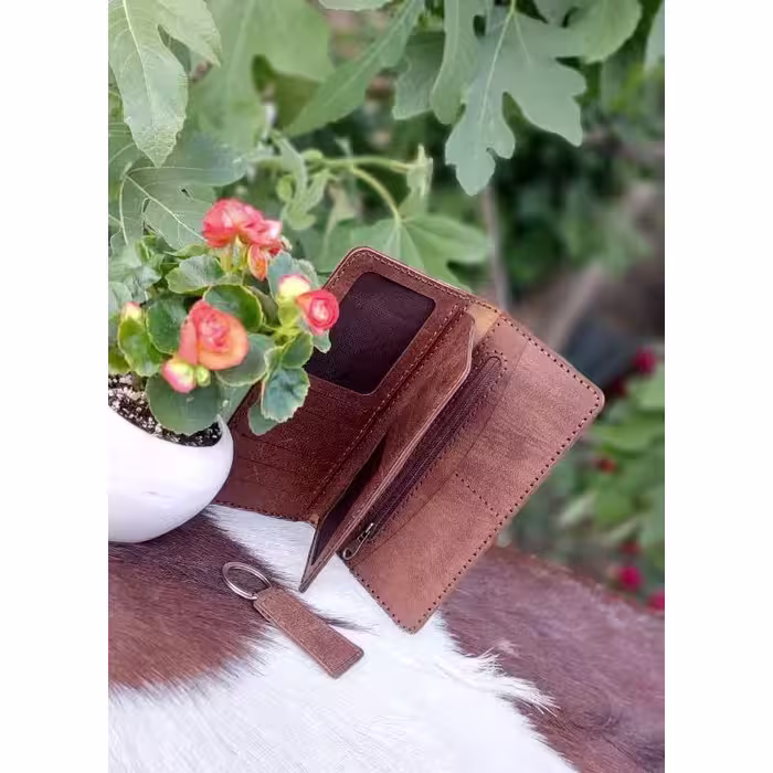 کیف پول چرم طبیعی  دست دوز 