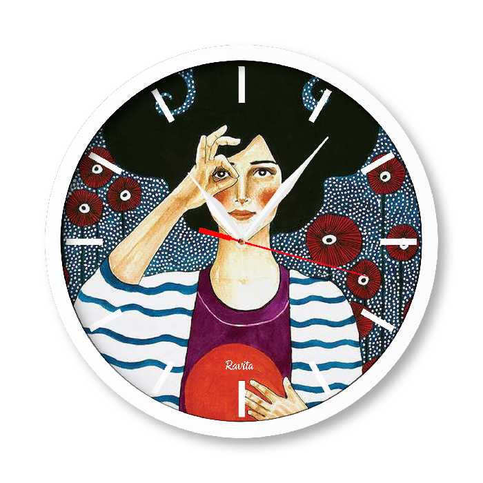 ساعت دیواری راویتا مدل دخترانه طرح 1169