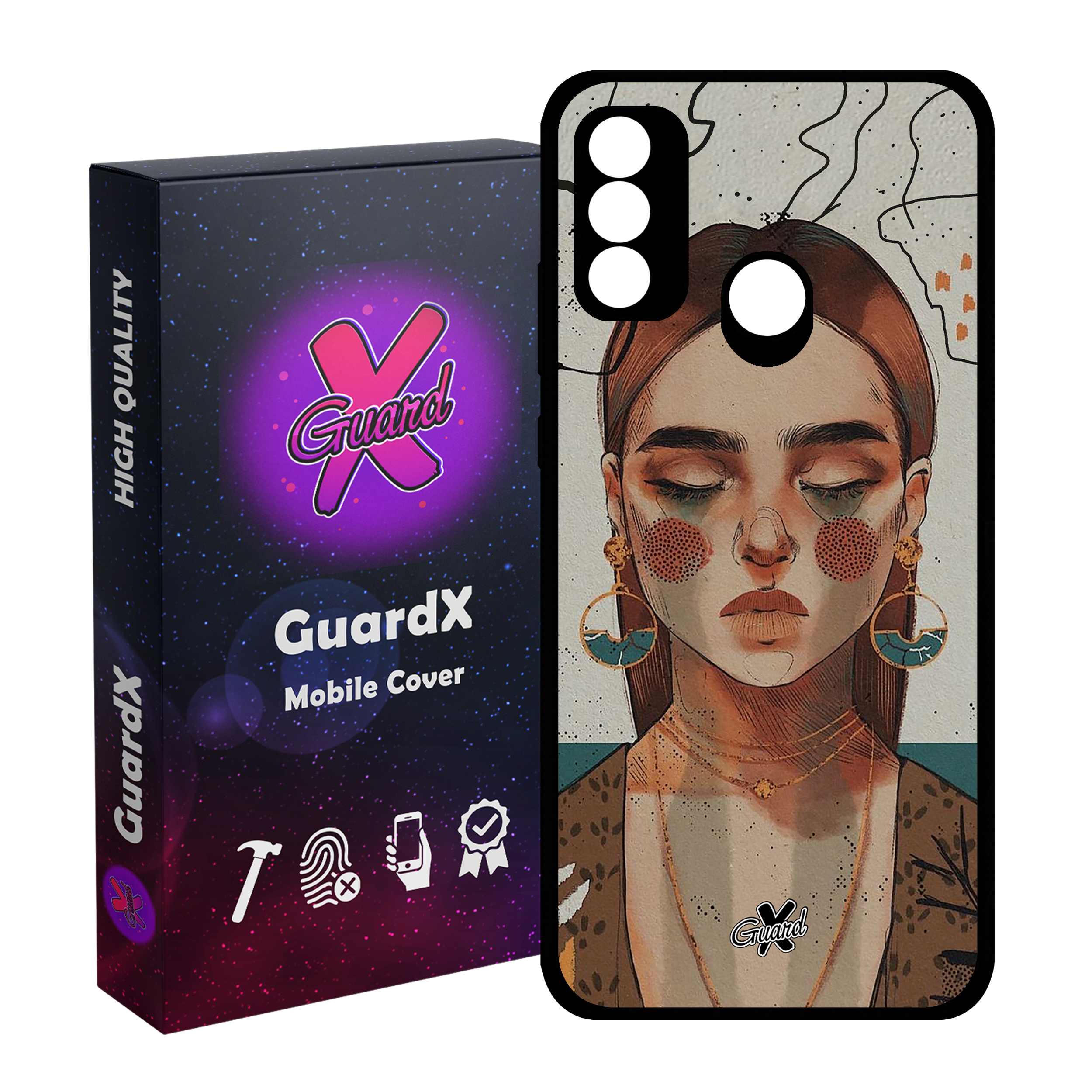 کاور گارد ایکس طرح دختر مدل Glass10318 مناسب برای گوشی موبایل هوآوی P Smart 2020