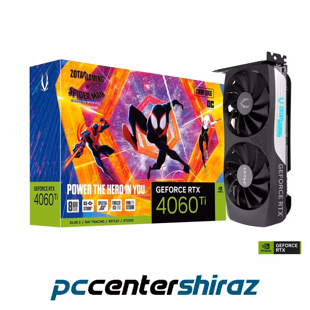 کارت گرافیک زوتک مدل ZOTAC GAMING GeForce RTX 4060 Ti 8GB Twin EDGE OC SPIDERMAN