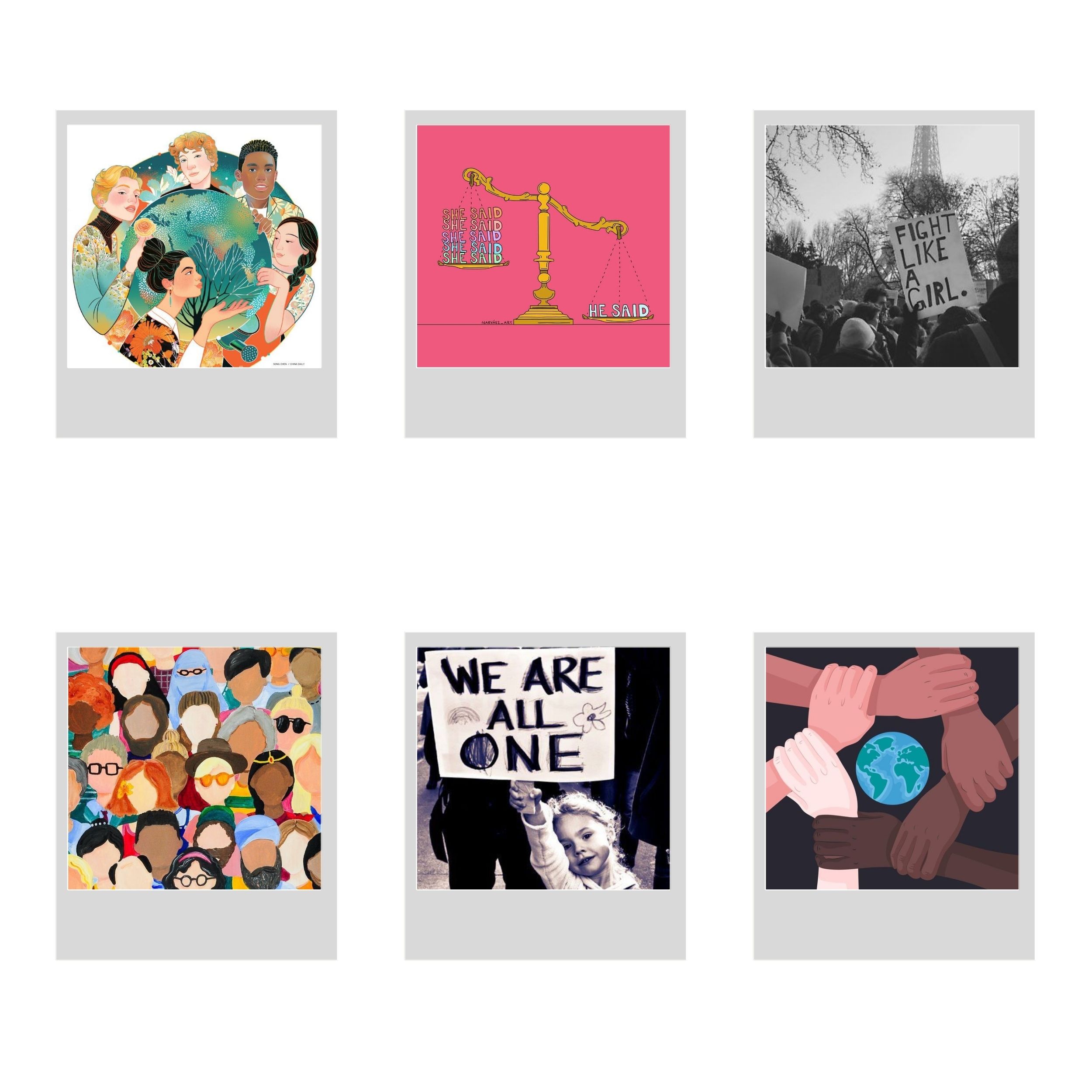 آویز تزیینی طرح برابری اجتماعی مدل Social equality1 مجموعه 6 عددی