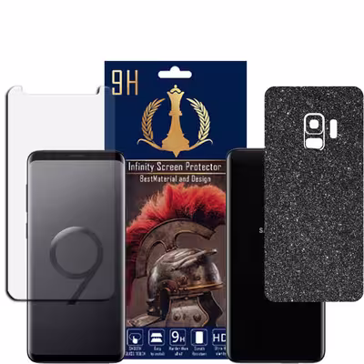 برچسب پوششی اینفینیتی مدل PRO MAX مناسب برای گوشی موبایل سامسونگ GALAXY S9 به همراه محافظ صفحه نمایش
