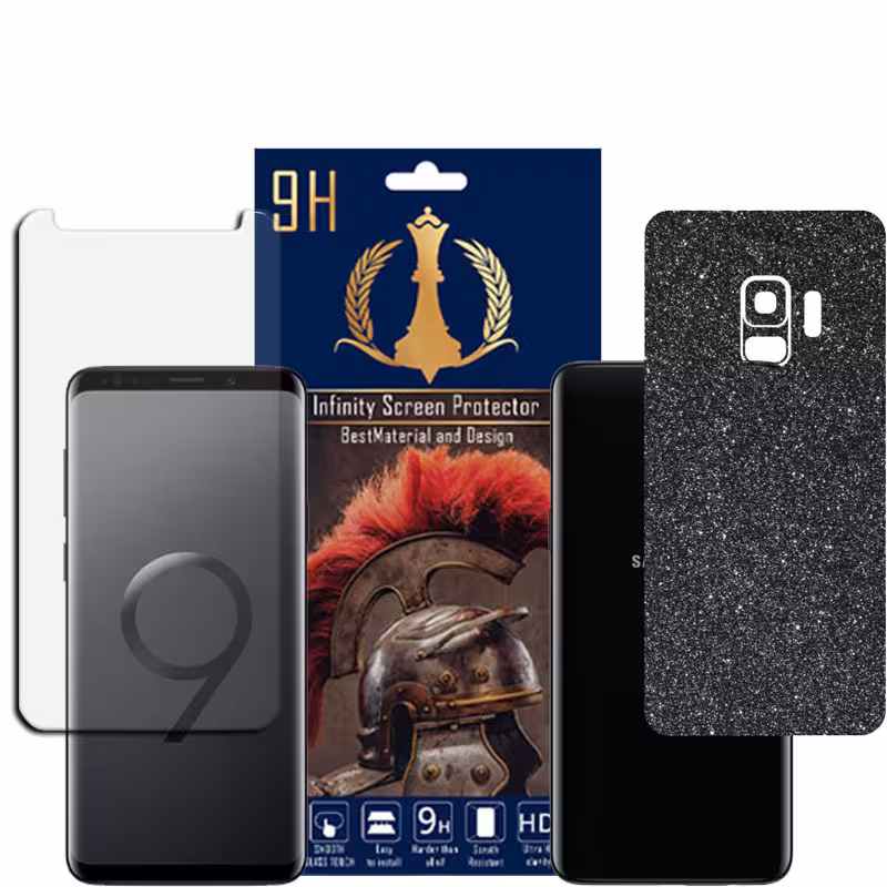 برچسب پوششی اینفینیتی مدل PRO MAX مناسب برای گوشی موبایل سامسونگ GALAXY S9 به همراه محافظ صفحه نمایش