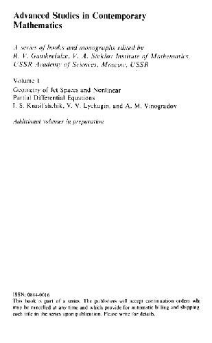 خرید و دانلود نسخه کامل کتاب Geometry of jet spaces and nonlinear differential equations