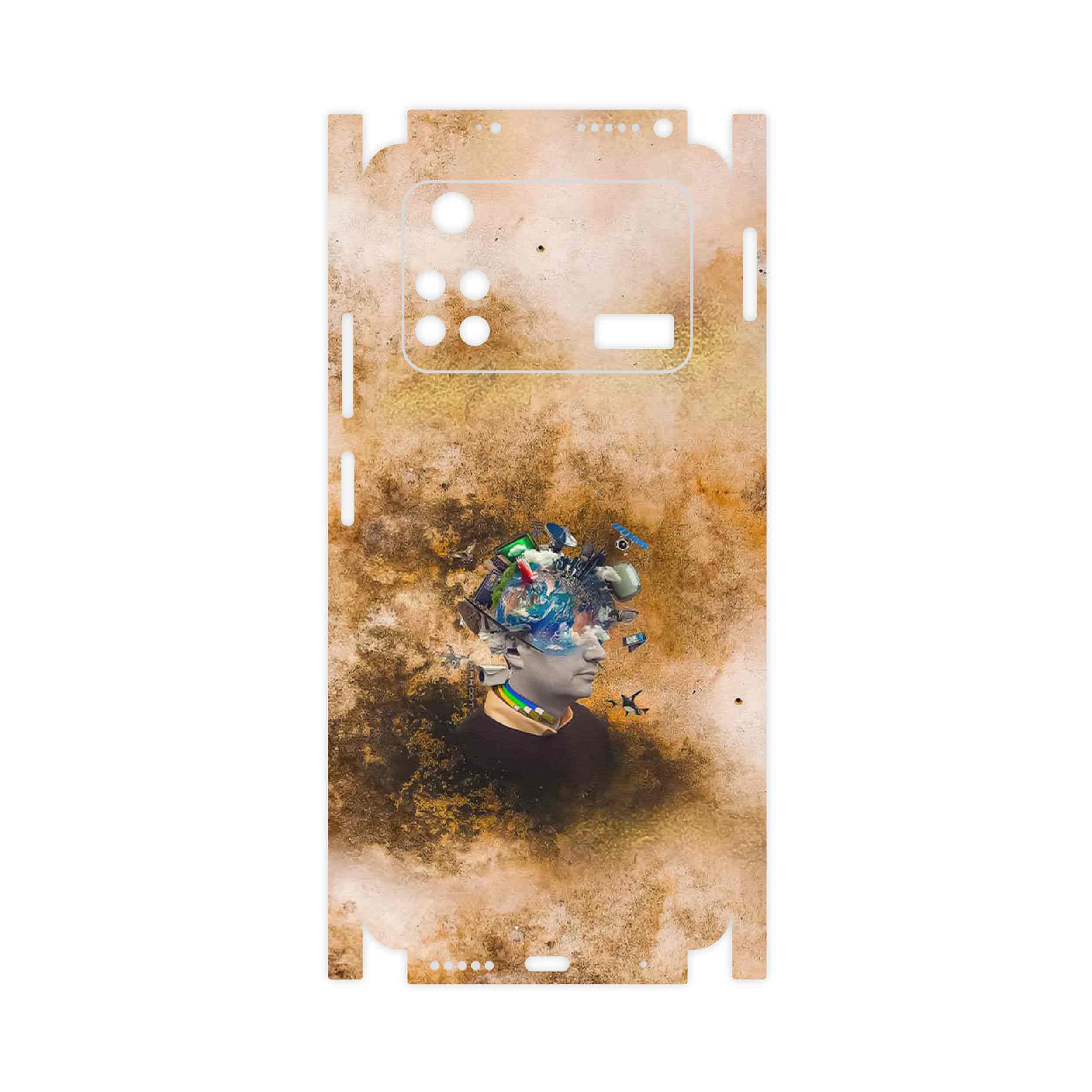 برچسب پوششی ماهوت مدل Collage of surreal Portrait of Men-FullSkin مناسب برای گوشی موبایل شیائومی Poco M4 Pro 4G