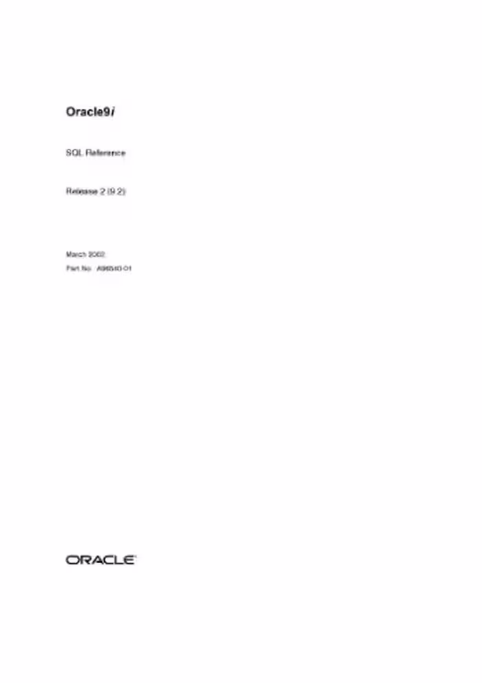 خرید و دانلود نسخه کامل کتاب Oracle 9i Rel 2 SQL Reference