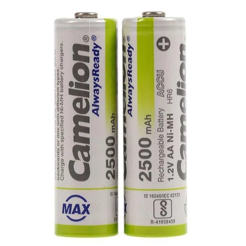 باتری قلمی قابل شارژ 2500 میلی آمپر ساعت کملیون بسته دو عددی