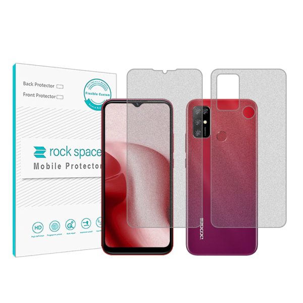 گلس صفحه نمایش و پشت گوشی دوجی X96 Pro مدل نانو هیدروژل گیمینگ برند راک اسپیس کد SS