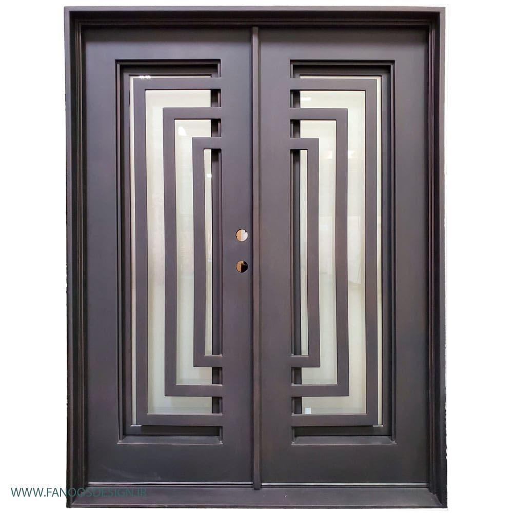 درب دولنگه فرفروژه فلزی لابی کد 2138