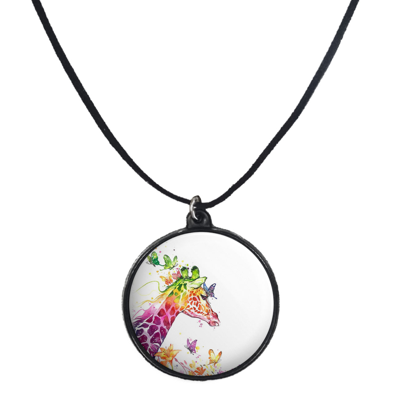 گردنبند پرمانه طرح زرافه بامزه کد pmb.32080مدل دو طرفه