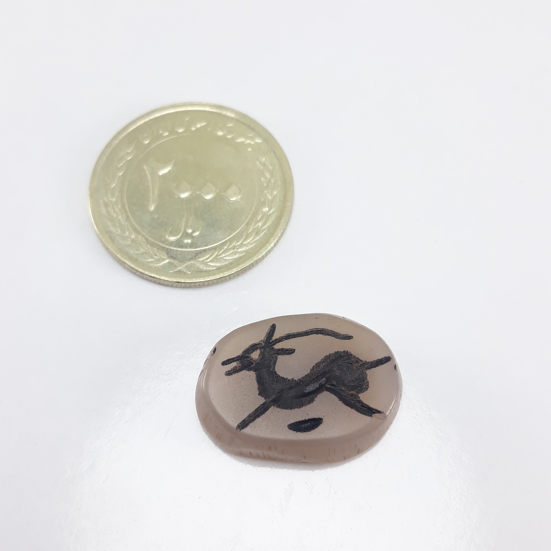 نشان عقیق کبود کهنه معدنی 