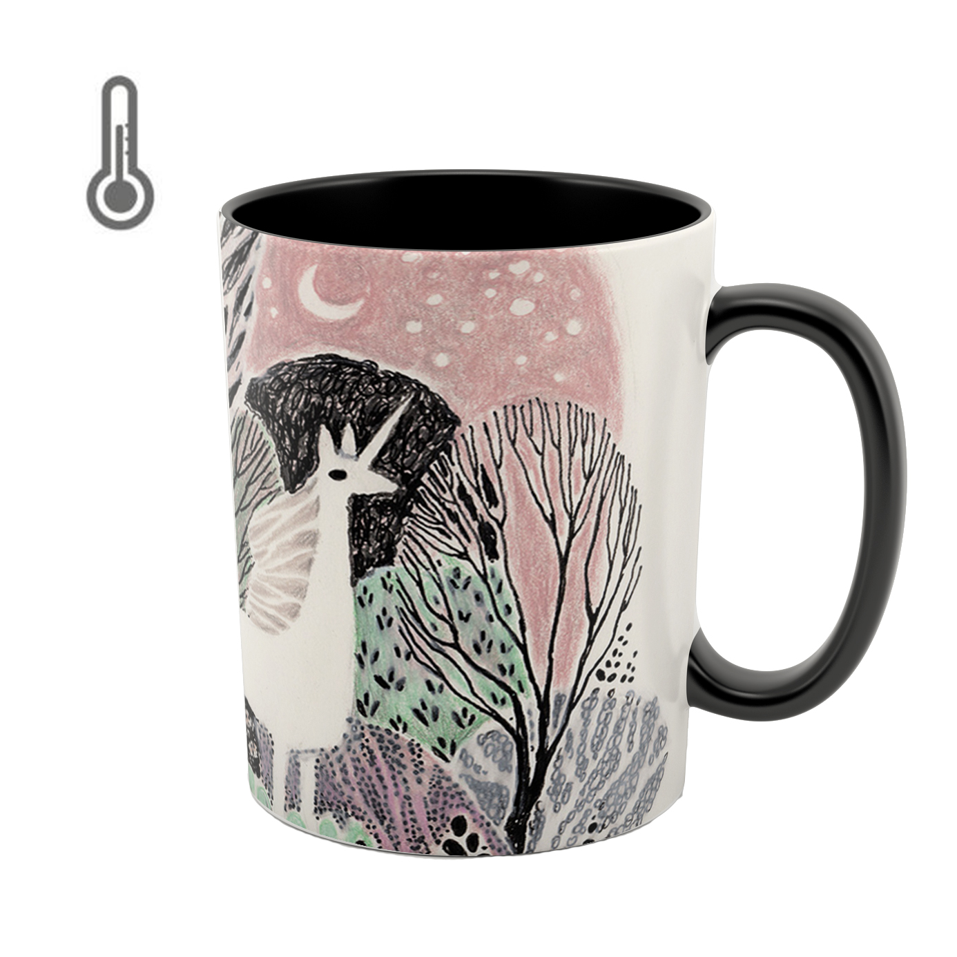 ماگ حرارتی طرح تک شاخ 