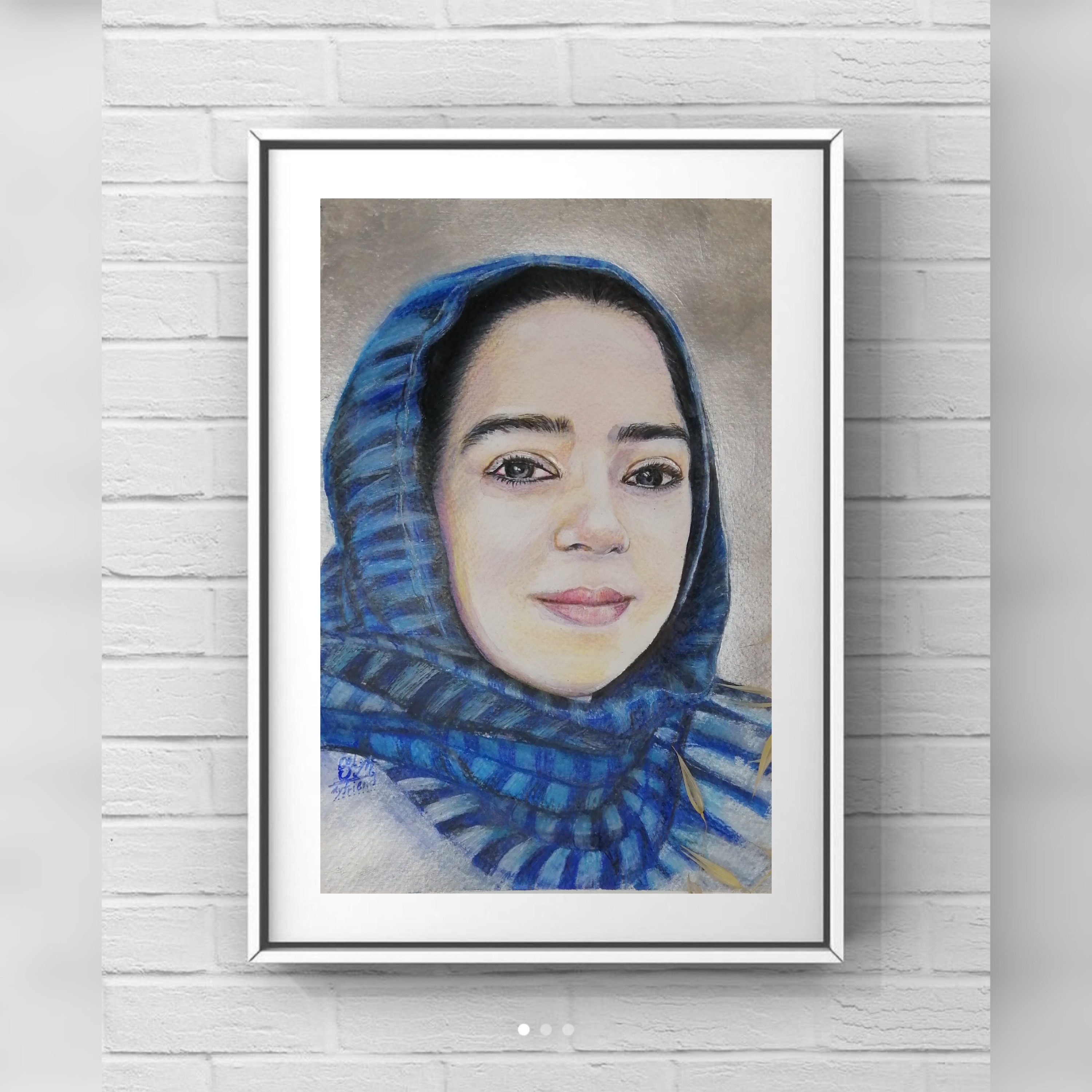 نقاشی چهره تکنیک مداد ابرنگی