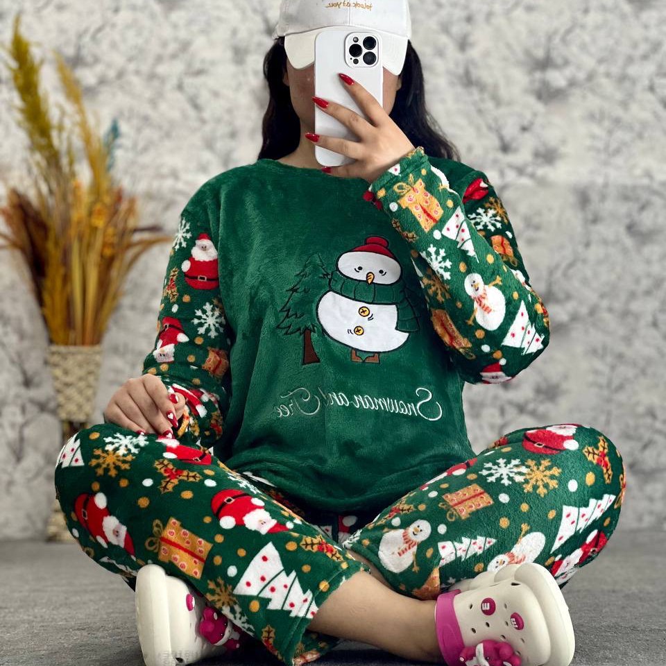 ست تدی زنانه بلوز شلوار حوله ای