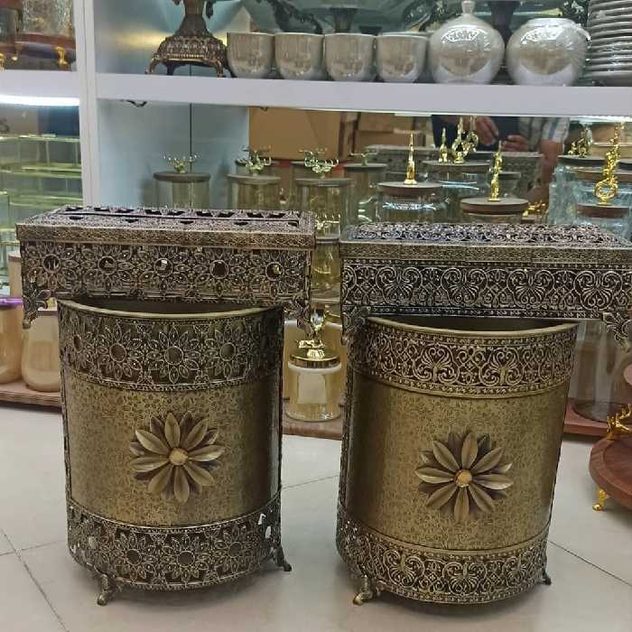 سطل و دستمال پیوتر آنتیک 