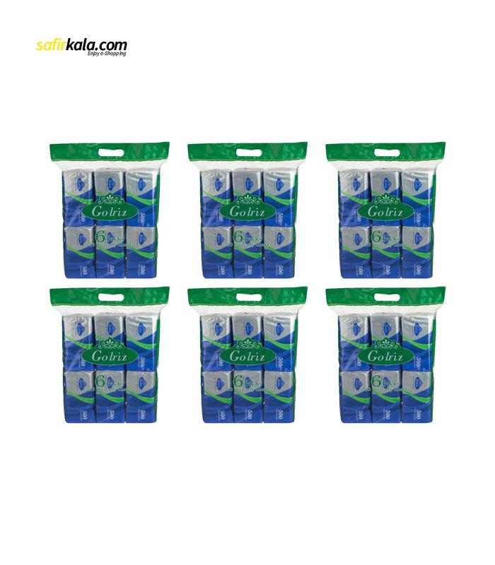 دستمال کاغذی 250 برگ گلریز کد 008 مجموعه 6 عددی