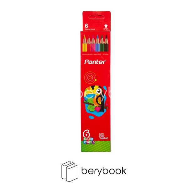 panter / پنتر / مداد رنگی / 6 رنگ / جعبه مقوایی / طرح پرنده و زرافه / 103-6