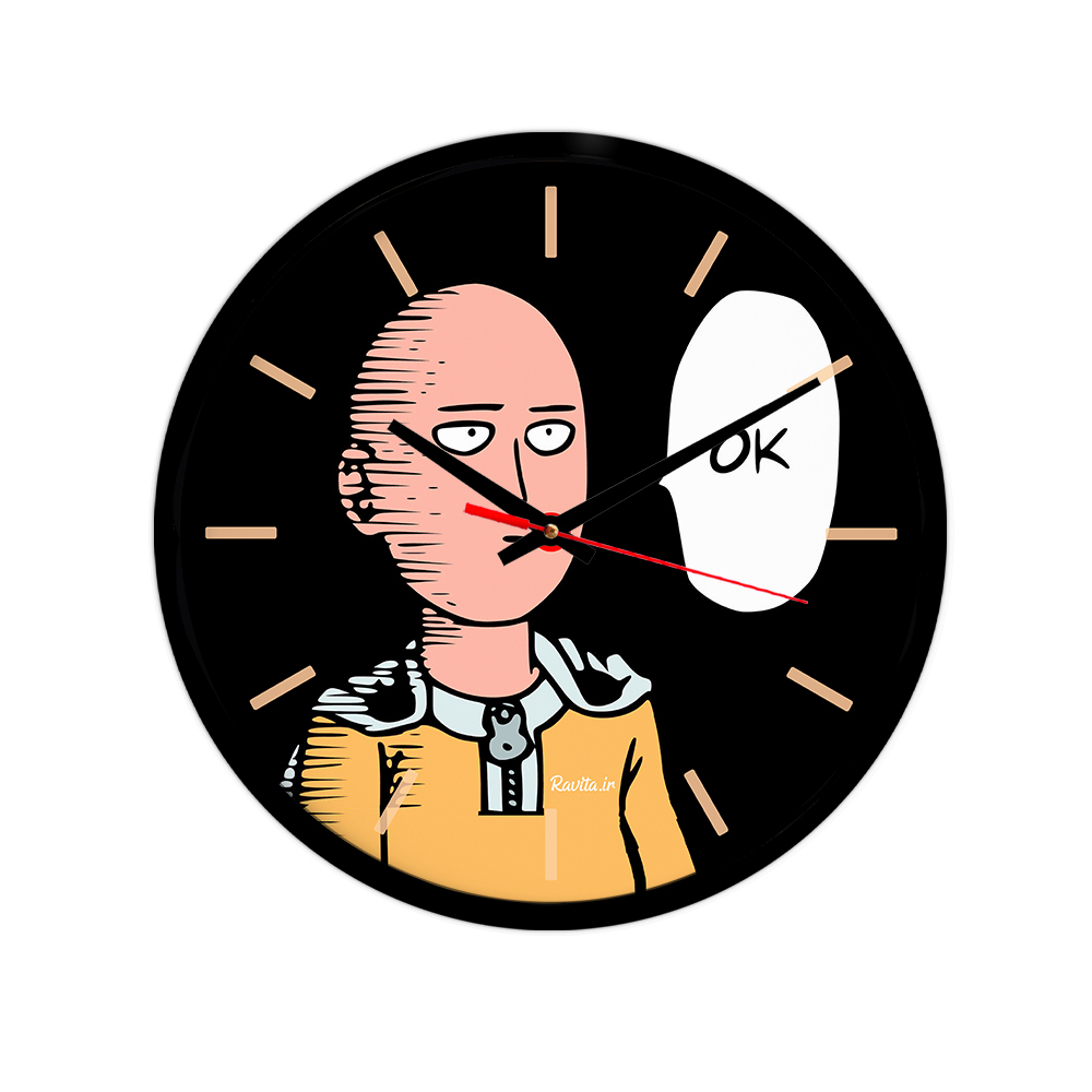 ساعت‌ دیواری رومیزی راویتا طرح وان پانچ من کد 3486