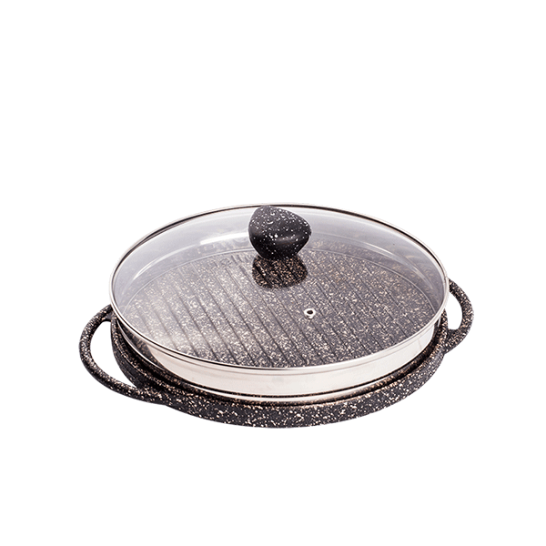 تابه گریل چدن دو طرفه نالینو مدل Spiza اسپیزا (با درب شیشه)