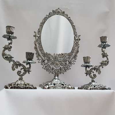 آینه شمعدان طرح هفت سین مدل یاقوت k002به همراه رحل قرآن