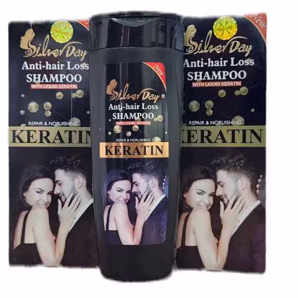 شامپو کراتین ضدریزش و تقویتی سیلور دی Silver day حجم 400 میل