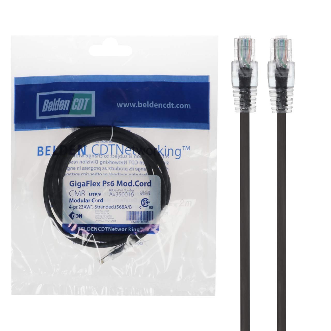 کابل شبکه 2 متری BELDEN مدل CAT6 - مشکی