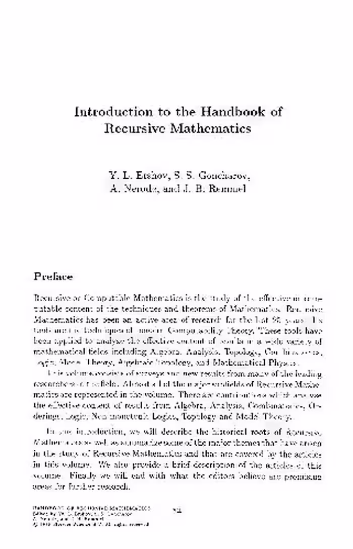 خرید و دانلود نسخه کامل کتاب Handbook of Recursive Mathematics. Volume 2: Recursive Algebra, Analysis and Combinatorics
