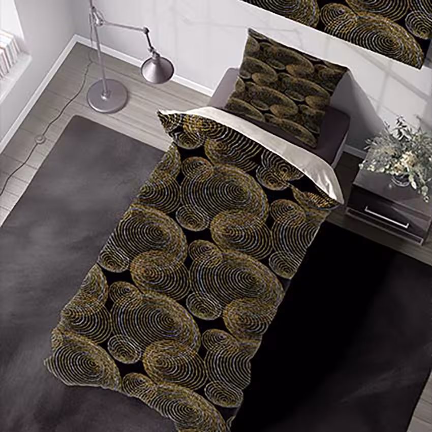 روتختی یکنفره طرح مشکی طلایی SM-14801A
