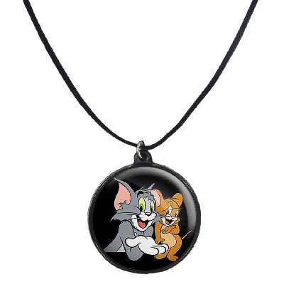 گردنبند پرمانه طرح تام و جری کد pmb.899 مدل دو طرفه