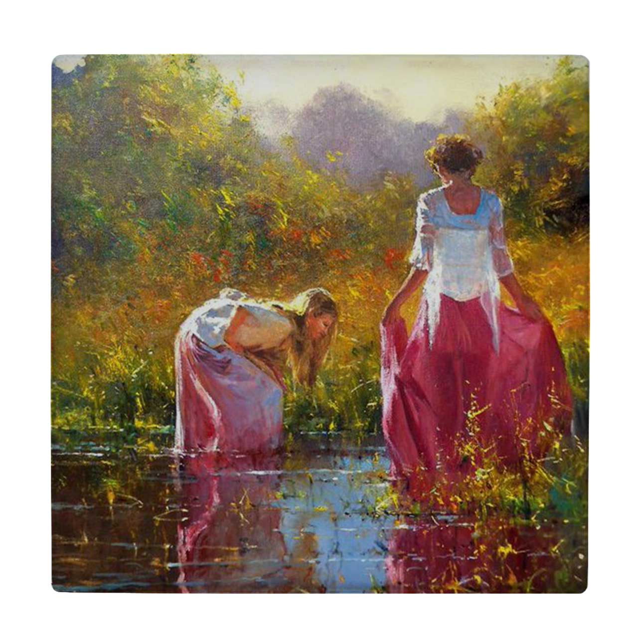 زیر لیوانی  طرح نقاشی دو بانو کد    5989884_4940