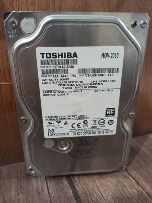 هارد 500 گیگ دسکتاپی برند توشیبا ( کارکرد زیر 3 سال)