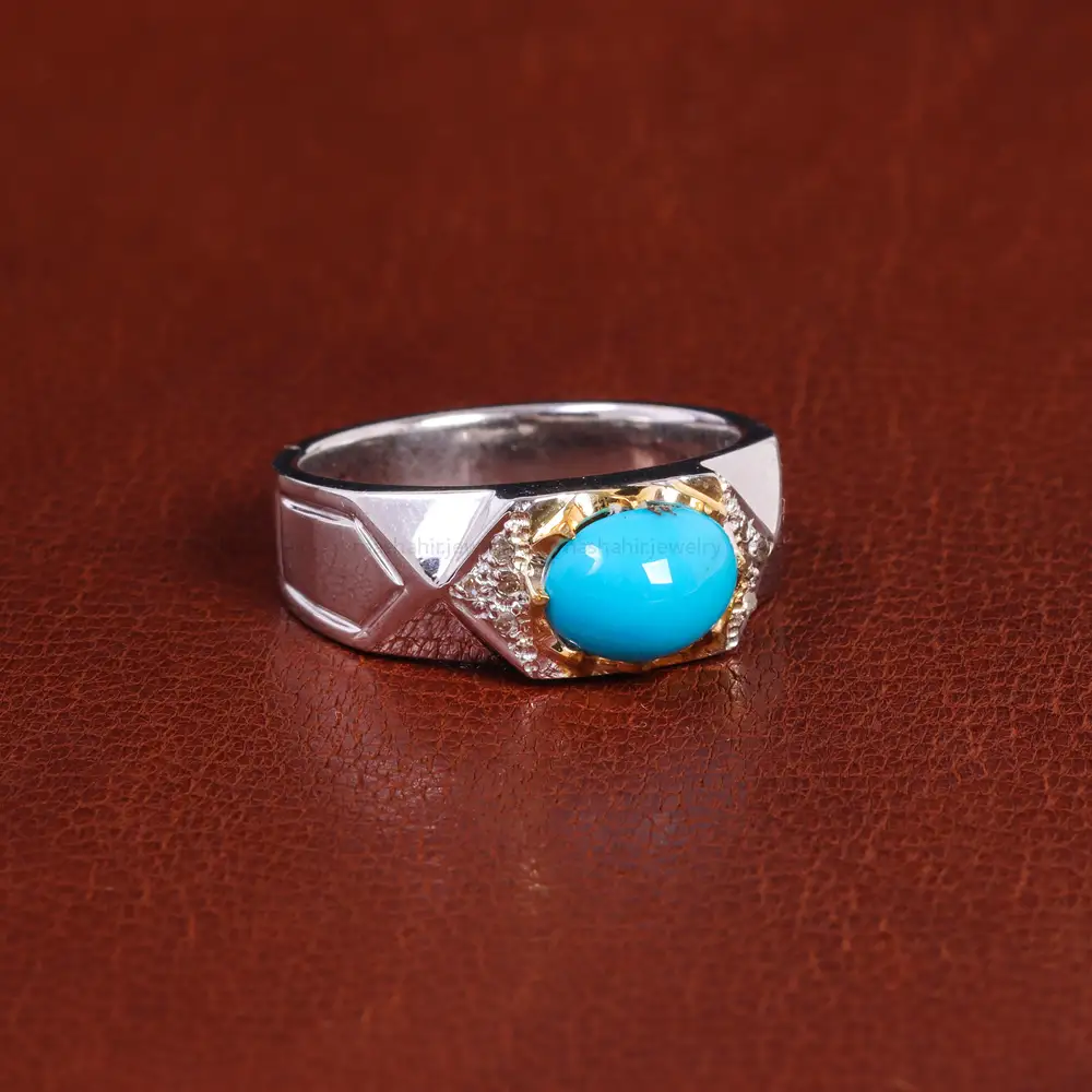 انگشتر فیروزه عجمی21856 - جواهری مشاهیر