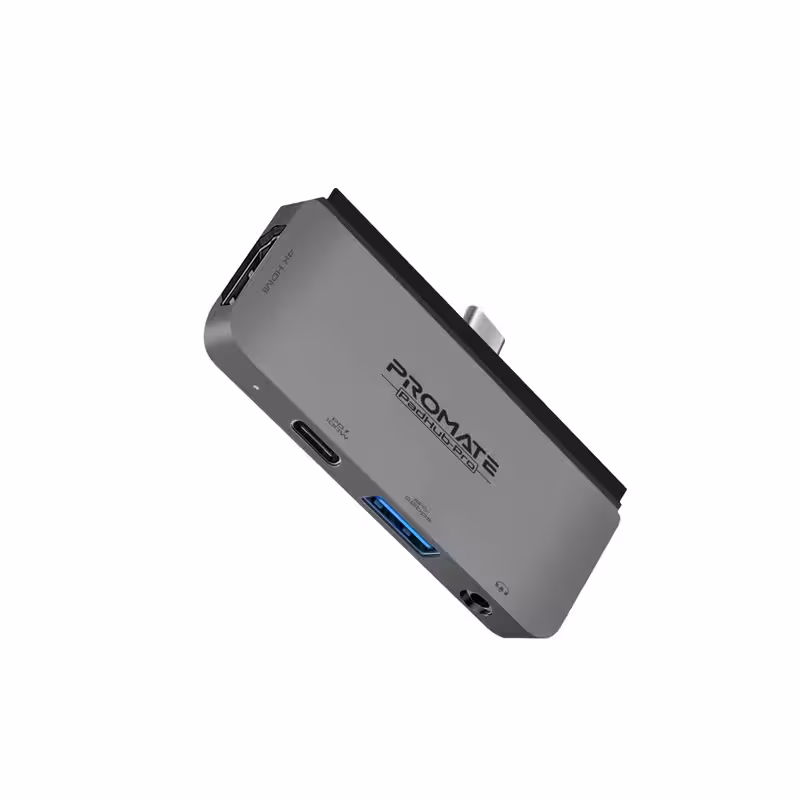 هاب 4 پورت USB-C پرومیت مدل PADHUB-PRO.GREY
